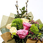 Mixed Roses and Green Trick Flower Bouquet