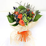Orange Roses and Alstroemerias Mixed Bouquet
