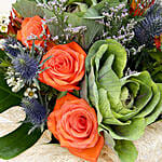 Orange Roses and Alstroemerias Mixed Bouquet