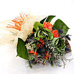 Orange Roses and Alstroemerias Mixed Bouquet