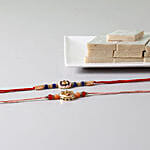 Beads Embellished Rakhis With Kaju Katli