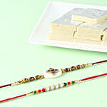 Colorful Rakhi And Kaju Katli For Brother