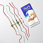 Lindt Choco Bar And Rakhi Set of 5