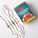 Set of 5 Rakhis And Gulab Jamun