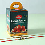 Yummy Gulab Jamun And Designer Rakhi Combo