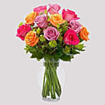 Bright Roses and Greeting Card