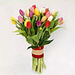 Colourful Tulips Bunch and Greeting Card