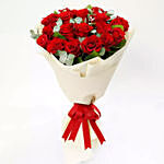 Greeting Card and Red Rose Bouquet
