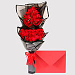Greeting Card and Romantic Roses