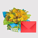 Greeting Card and Sunshine Floral Combo