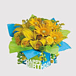 Greeting Card and Sunshine Floral Combo