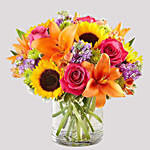 Greeting Card and Vivid Floral Vase