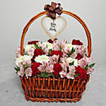Roses and Alstroemerias in Basket