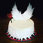 Angel and Devil Theme Vanilla Cake 6 inches