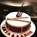 Drums and Guitar Theme Chocolate Cake 6 inches