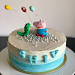 George and Dino Peppa Pig Red Velvet Cake 6 inches