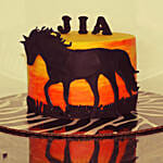 Horse Theme Chocolate Cake 8 inches