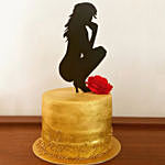 Silhouette Lady Lemon Cake 6 inches