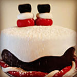 Snowy Santa Chocolate Cake 8 inches Eggless