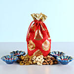 Diya and Dry Fruits Potli