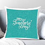 Happy Teachers Day Blue Cushion
