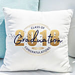Graduation White Printed Cushion