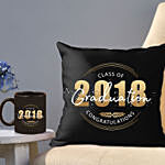 Printed Graduation Cushion & Mug Combo- Black