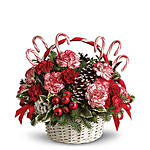 Basket Of Christmas Flowers