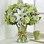 Bunch Of Green and White Flowers