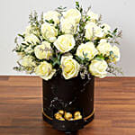 Box of 30 White Roses Arrangement