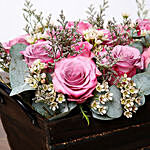 Purple and Pink Roses Basket