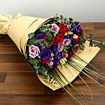 Purple and Pink Roses Bouquet