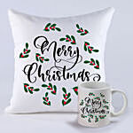 Pretty Merry Christmas Cushion And Mug