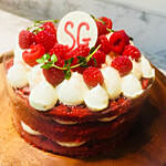 Red velvet Cake with Fresh Strawberry