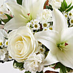 Elegant White Floral Basket