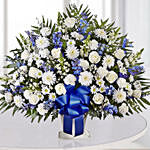 Luxurious Blue N White Flower Arrangement