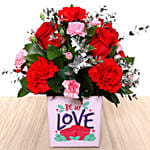 Valentines Love You Flower Vase