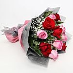 Pink and Red Roses Bouquet Premium