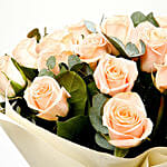 20 Peach Love Roses With 16 Ferrero Rocher Combo