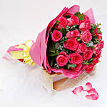 20 Ravishing Dark Pink Roses Bouquet