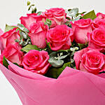 20 Ravishing Dark Pink Roses Bouquet