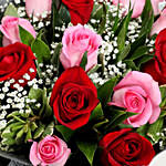 Pink and Red Roses Bouquet Deluxue
