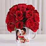 20 Red Roses In White Mug