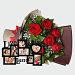 Roses Bouquet and Personalised Frame