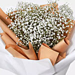 4 Stems of Baby Breath Bouquet With Fruit Cake