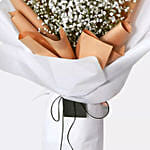 4 Stems of Baby Breath Bouquet With Fruit Cake