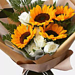 9 Mixed Flower Bunch With Chocolate Cake