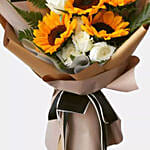 9 Mixed Flower Bunch With Chocolate Cake