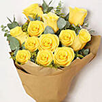 12 Yellow Roses Bouquet