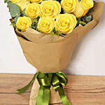 12 Yellow Roses Bouquet